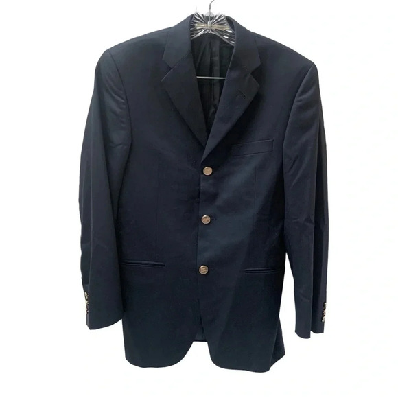 Burberry London Men's  Bond Street 100% Wool Navy Blue Blazer 36 S - Picture 1 of 11
